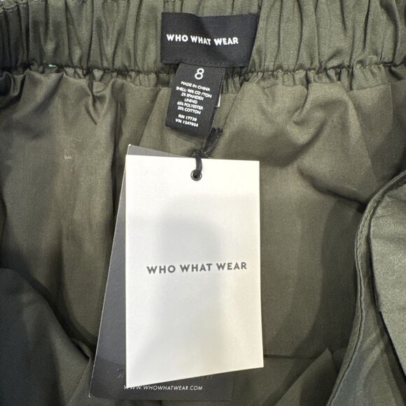 Who What Wear Skirt Womens Military Green Front Tie Khaki Stretchy Waist 28” Mid - Picture 6 of 7